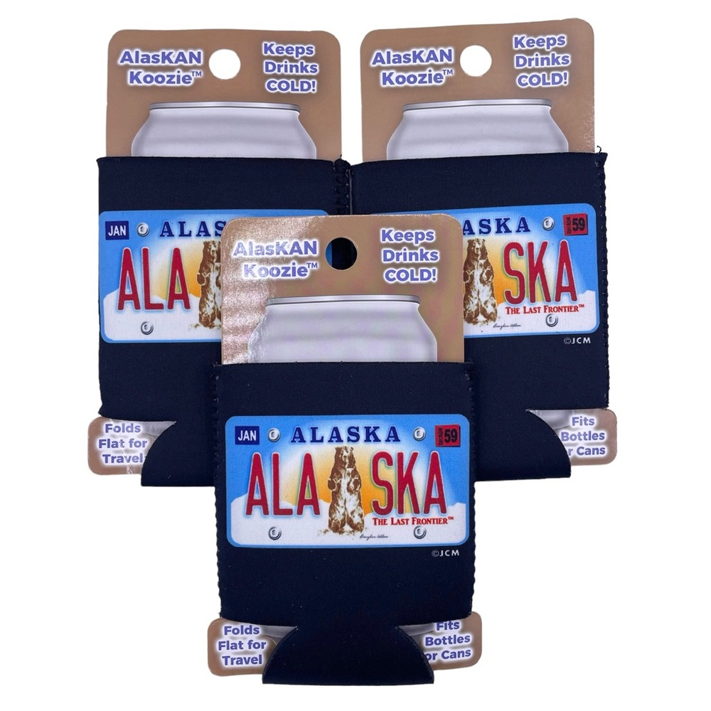 3 can/bottle koozies holders, keeps drinks cold